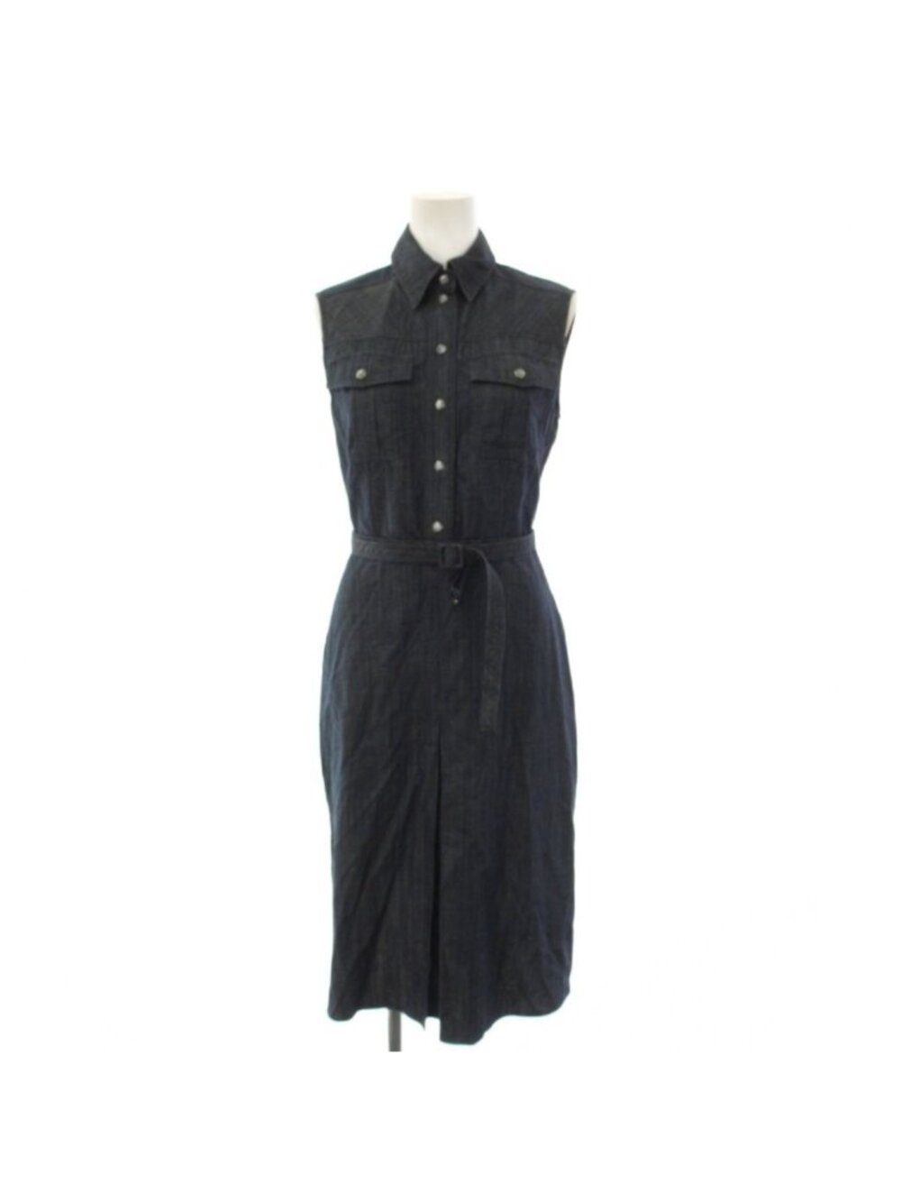 Gucci Dress Long Sleeveless Cotton Navy 38